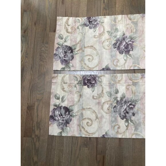 One Vintage Croscill Chambord Purple Amethyst Rose Curtain Window Valances - Picture 7 of 9